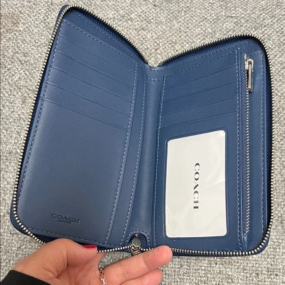 EUC Coach Denim Quilted Wallet - Picture 2 of 5